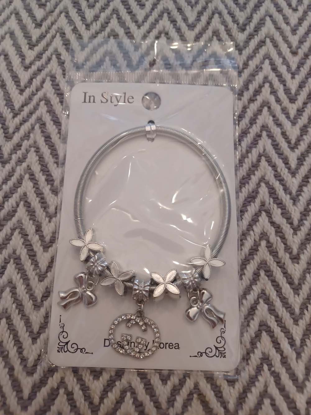 Silver Flower Charm Bracelet